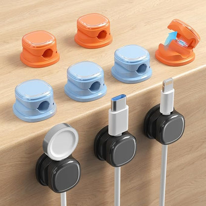 9 Pack Cord Organizer, Spring Cable Management, Adhesive Cute Cable Holder Clips by Funtin