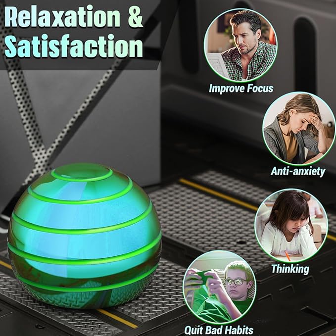 Luminous Desk Spinning Toys for Kids Adults, Metal Full Body Optical Illusion - Image 7