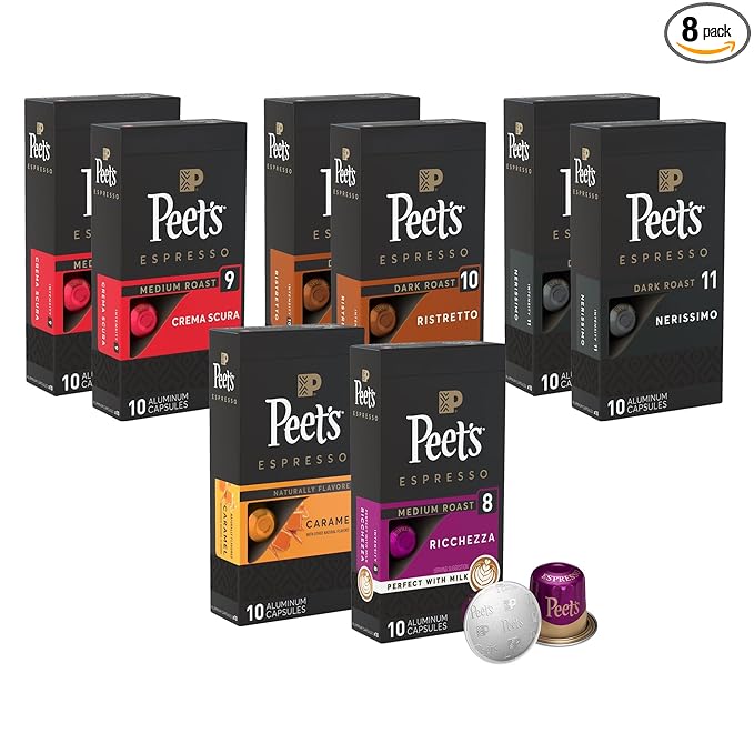 Peet's Coffee, Dark Roast Espresso Capsules Variety Pack, Compatible by Peet%E2%80%99sCoffee