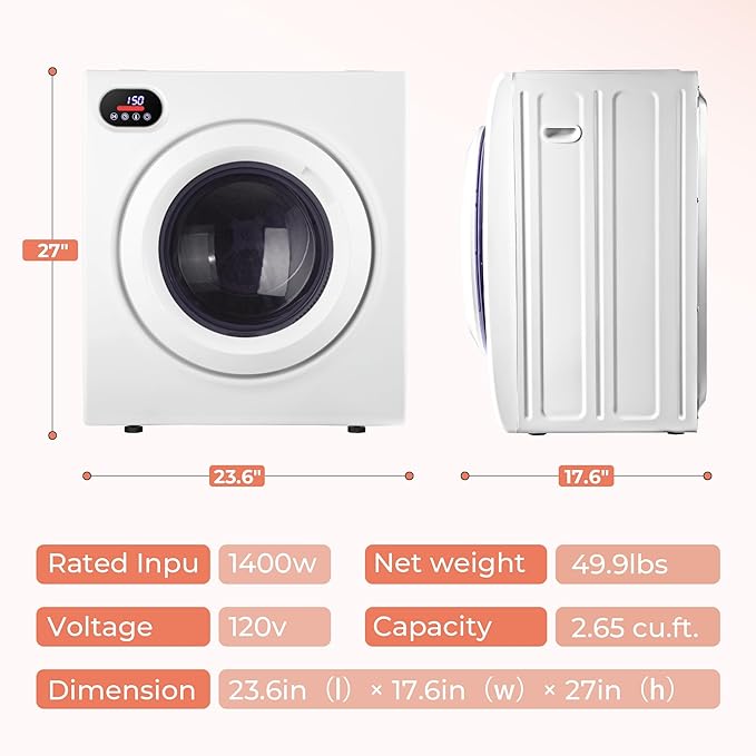 Euhomy 2.65 Cu.Ft Portable Dryer - Image 7