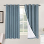 H.VERSAILTEX Linen Blackout Curtains 63 Inches Long 100% Blackout Thermal by HVERSAILTEX