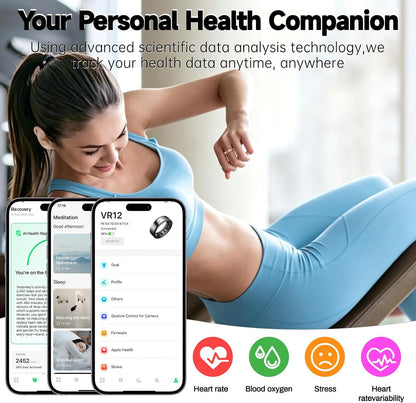 smart ring for women & men, ai health showing dimensions