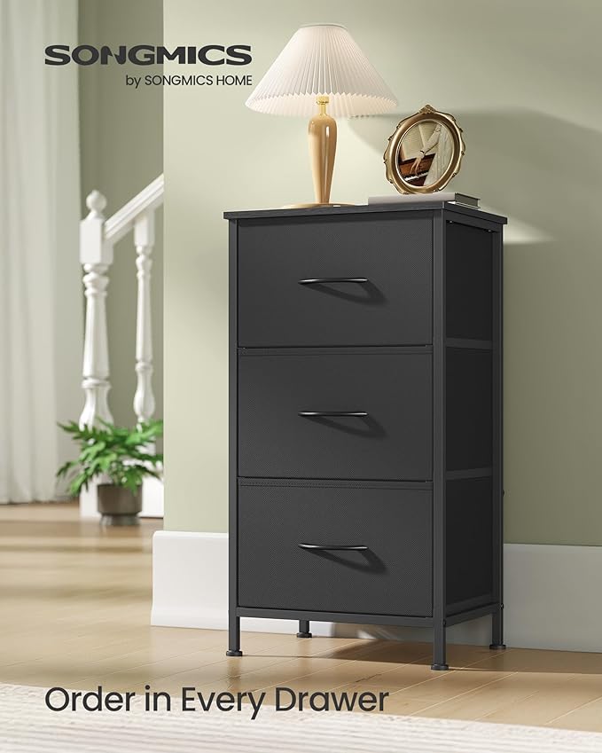 SONGMICS Dresser for Bedroom, Chest of Drawers, 3 Non-Woven Fabric Drawers - Image 3