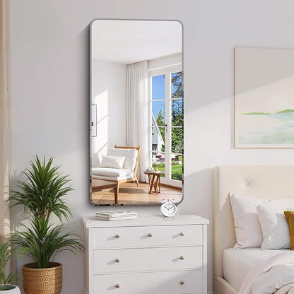CILIBER Frameless Mirror, 24x48 Beveled Bathroom Mirror Rounded Corner - Image 6