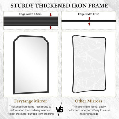 24X36 Inch Black Bathroom Mirror - Image 7