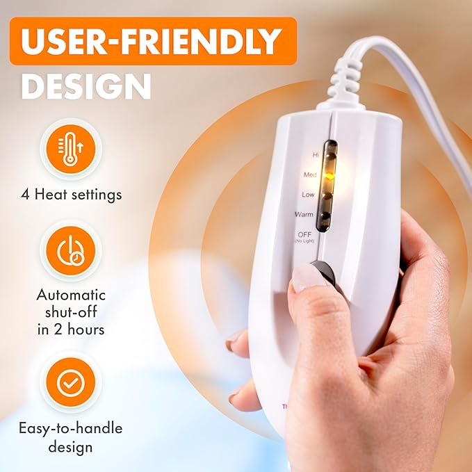 TheraCare Electric Heating Pad | Dry Heat Therapy | 4 Adjustable Heat Settings - Image 3