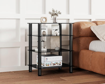 fitueyes 4-tier av component media stand audio rack on a desk or shelf