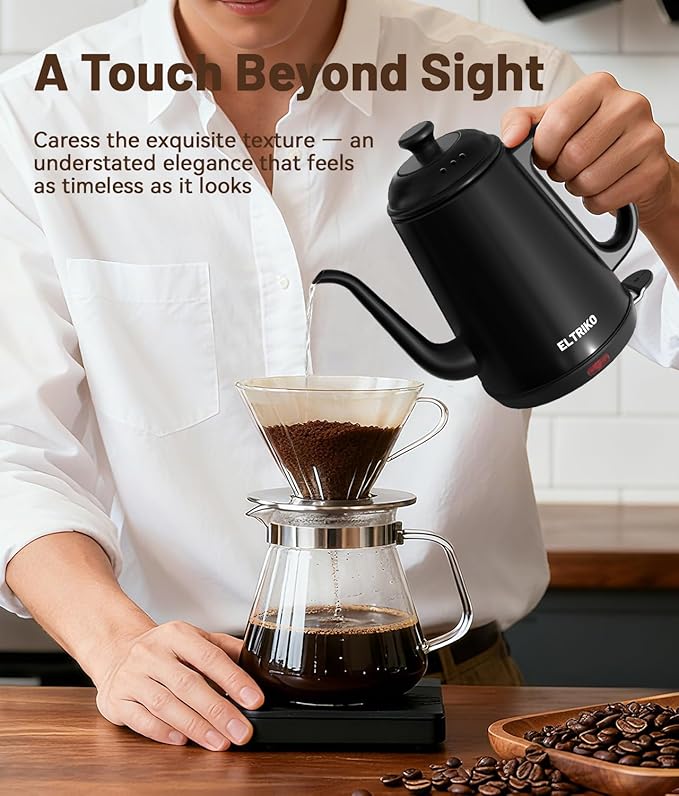 Gooseneck Electric Kettle, 1L Water Boiler, Pour Over Coffee & Tea, 1000W Fast - Image 4