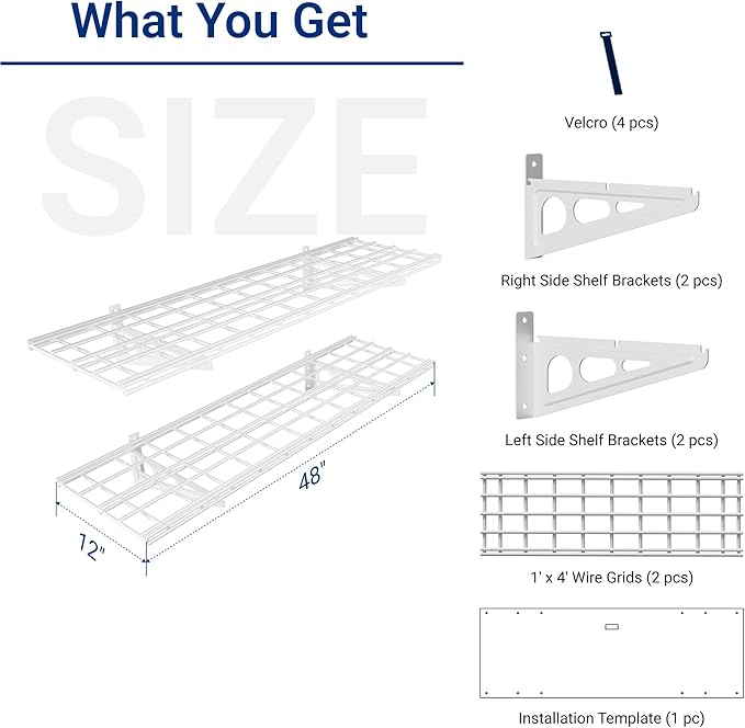 FLEXIMOUNTS 2-Pack 1x4ft 12-inch-by-48-inch Wall Shelf Garage Storage Rack Wall - Image 3