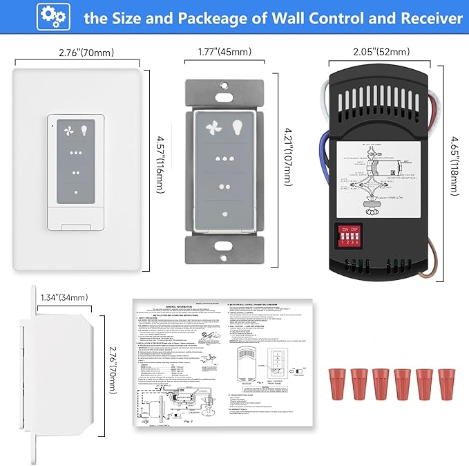 Universal Ceiling Fan Wall Remote Control Kit Replacement - Image 5