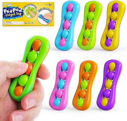 LESONG Fidget Sensory Toys for Kids: 6 Pack Colorful Finger Spinner Toys by LESONG
