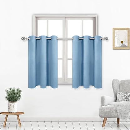 DWCN Short Blackout Curtains for Living Room, Basement Window Curtains Tiers by DWCN