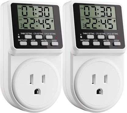 Techbee Indoor Digital Infinite Repeat Cycle Intermittent Outlet Timer Plug 24 by Techbee