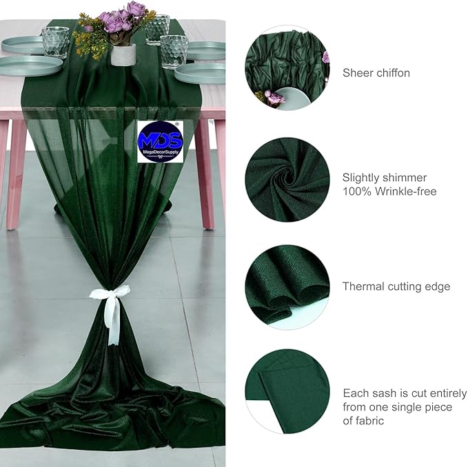 MDS Halloween Chiffon Table Runner - 5 Pack, 29 x 170 Inches, 14ft Each - She...