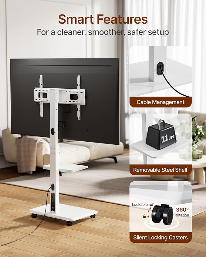 ECOTINY Steel Base Rolling TV stand - Image 5