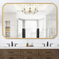 55X36 Inch Gold Metal Framed Bathroom Mirror by FerytangeHome