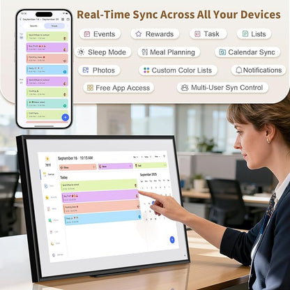 Canupdog 21.5 Inch Digital Calendar, Electronic Planner & Chore Chart, Task - Image 2
