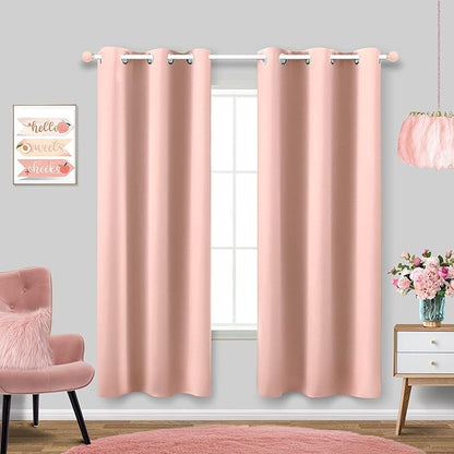 Blush Muted Pink Curtains 72 Inches Long by KOUFALL