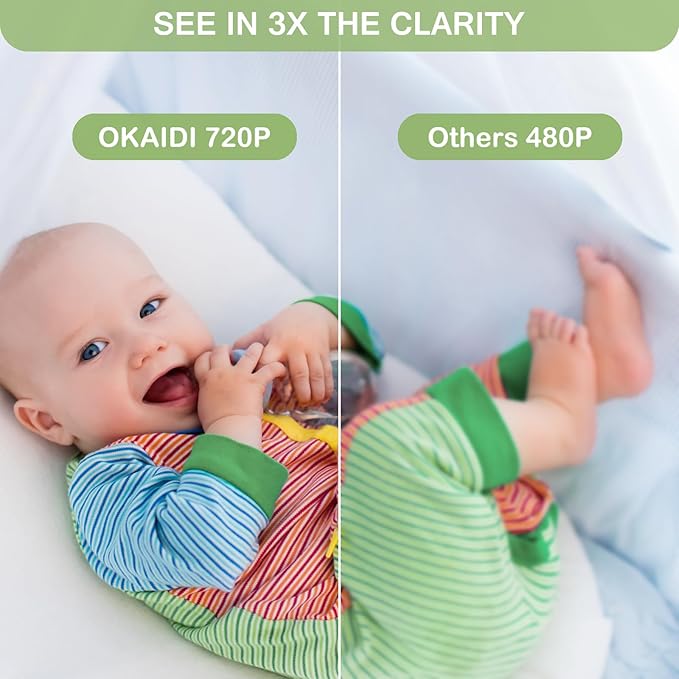 OKAIDI 5" HD Baby Monitor with Camera and Audio, 720P Display, 5000mAh Battery - Image 6