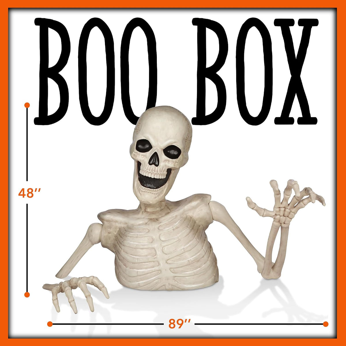 BOO BOX 4 Ft. Halloween Groundbreaker Skeleton, Giant Outdoor Decoration for ...
