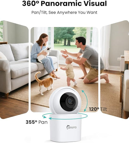 3K Indoor Security Camera 360°PTZ Home Baby/Pet Monitor, Auto Tracking - Image 4
