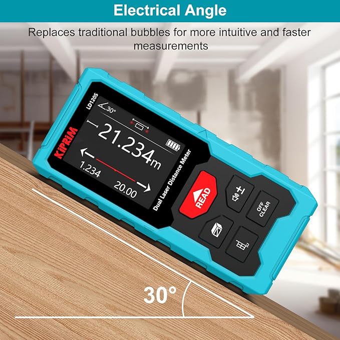 Kiprim 393ft Dual Laser Distance Measuring Tool LD120S, 120m Total Range - Image 6