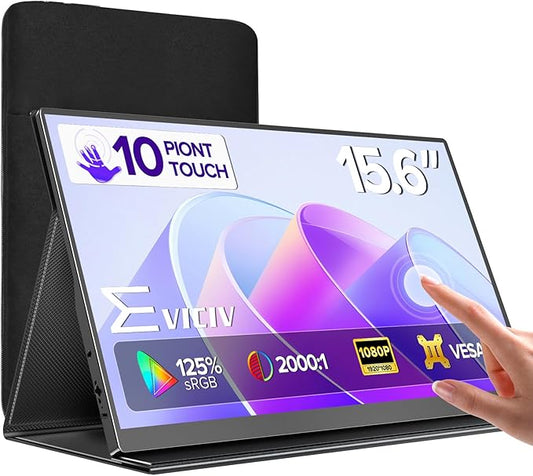 EVICIV Portable Monitor Touchscreen 15.6”, 125% sRGB 1080P IPS 10-Point Touch by EVICIV