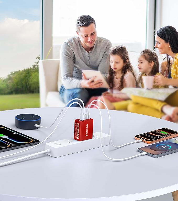 2Pack USB C Fast Charger Block, 60W 5-Port Type C Wall Charger Brick, 2 USB A - Image 5