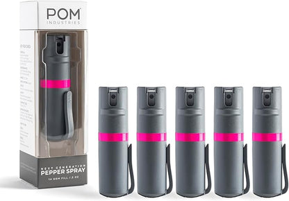 POM Pepper Spray Pocket Clip, Quick Flip Top Safety, Maximum Strength OC Formula by POMIndustries