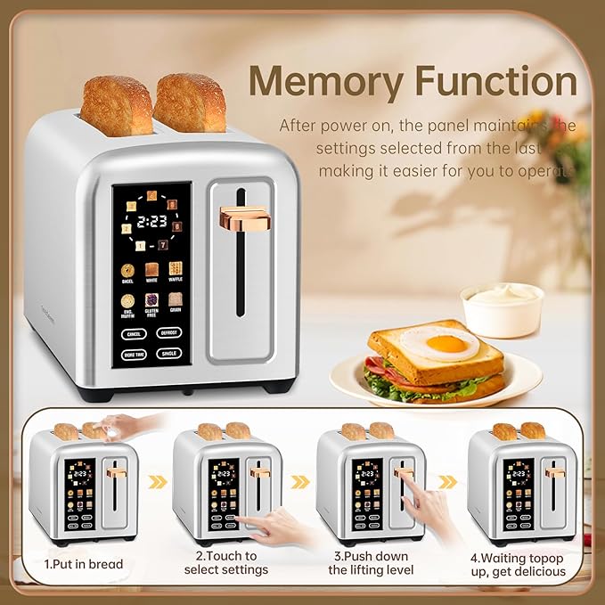 SEEDEEM Toaster 2 Slice, Real Touch Screen - Image 7