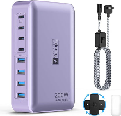 8-Port Type C Fast Charger Block 200W by lightningofertas