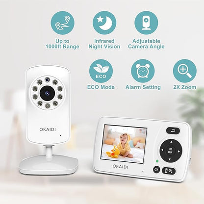 OKAIDI Video Baby Monitor with Camera and Audio, 2.4'' Portable Travel Baby - Image 2