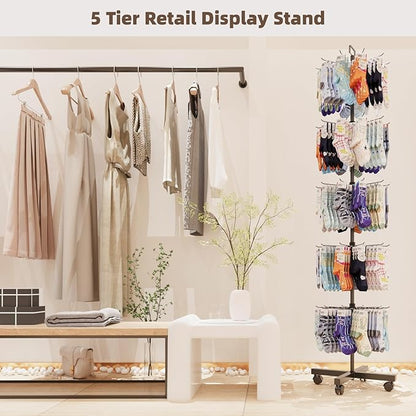 YEOOE Retail Display Racks 5 Tier Spinning Display Stand, Movable Shop Spinner - Image 5