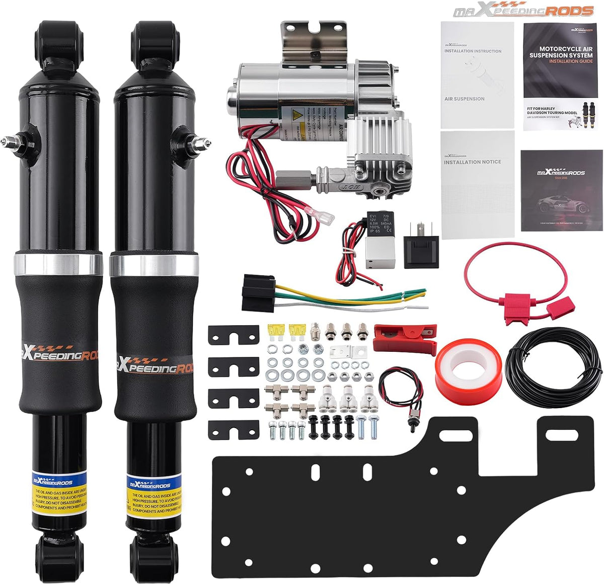 maxpeedingrods adjustable air ride suspension compressor kit for, main product view