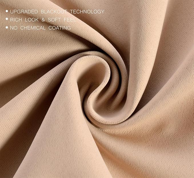 MIUCO Room Darkening Soild Grommet Blackout Curtains Panels - Image 4