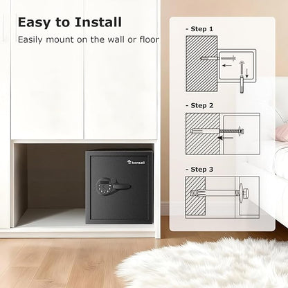Bonsaii Security Safe Box, 1.2 Cubic Feet Large Document Safe Box, New Type of - Image 7