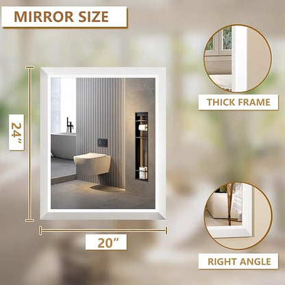 SMIROR Matte White Bathroom Mirror - Image 2
