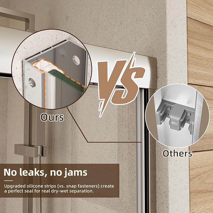 Sliding Shower Door, Royal Guard 50-54" W x 70" H Semi-Frameless Double Sliding - Image 3