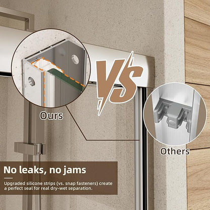 Royal Guard 56-60" W x 58" H Semi-Frameless Sliding Shower Door - Image 2