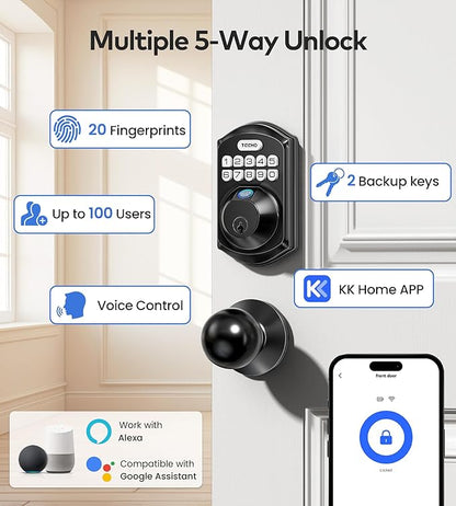 TEEHO TE012W-K WiFi Smart Keyless Entry Door Lock - Image 4