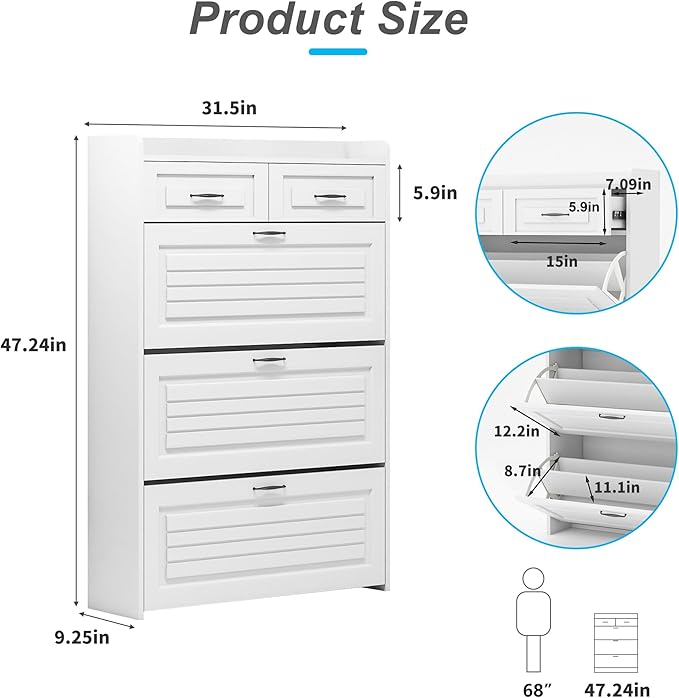 Vibe & Dine Narrow Shoe Organizer Cabinet - Image 2