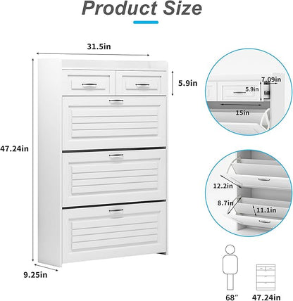 Vibe & Dine Narrow Shoe Organizer Cabinet - Image 2