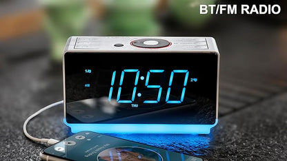 iTOMA Alarm Clock Radio with Bluetooth Speaker, FM Radio, Dual Alarm with Snooze - Image 2