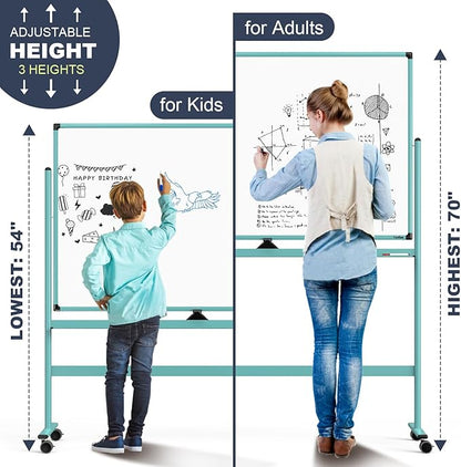 Rolling Whiteboard, 48x32 Inches Dry Erase Board - Image 2