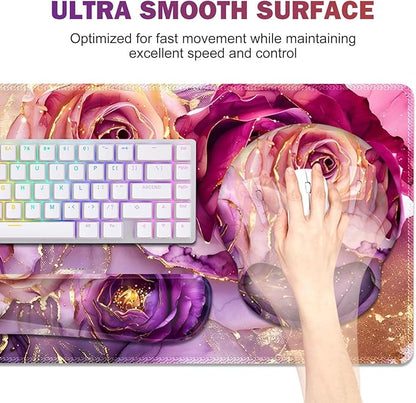 Gaming Mouse Pad, Large Desk Mat, Cute Desk Pad Protector, 4in1 XXL Mousepad + - Image 4