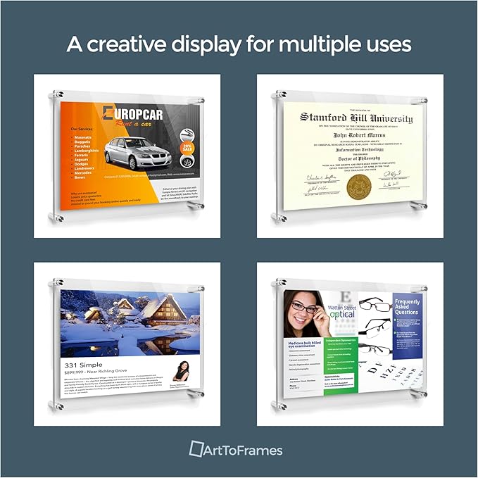 ArtToFrames 15x19 Inch Double Panel Floating Acrylic Picture Frame comes - Image 3