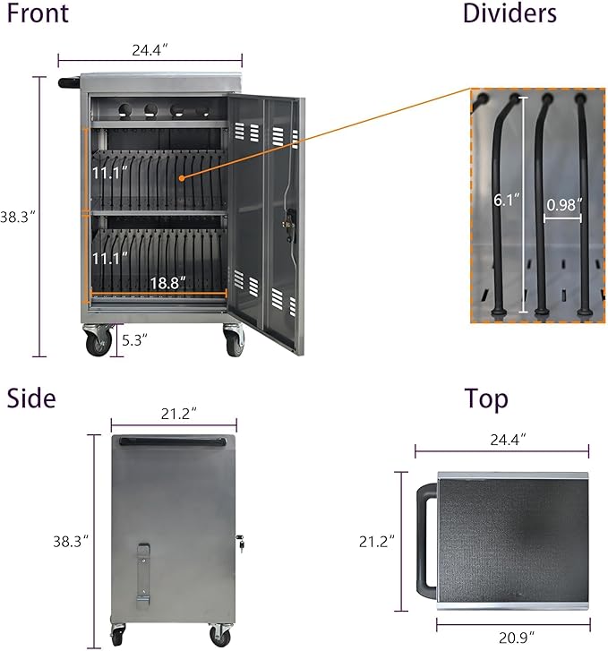 32-Bay Mobile Charging Cart - Image 2