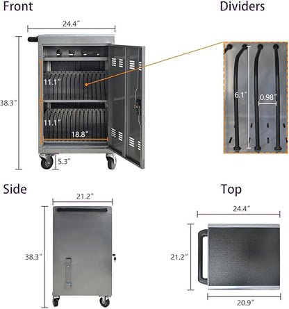 32-Bay Mobile Charging Cart - Image 2