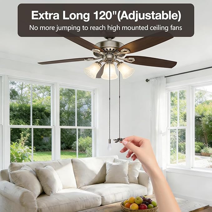 SmoTecQ 10ft Ceiling Fan Pull Chain Extension - Image 2