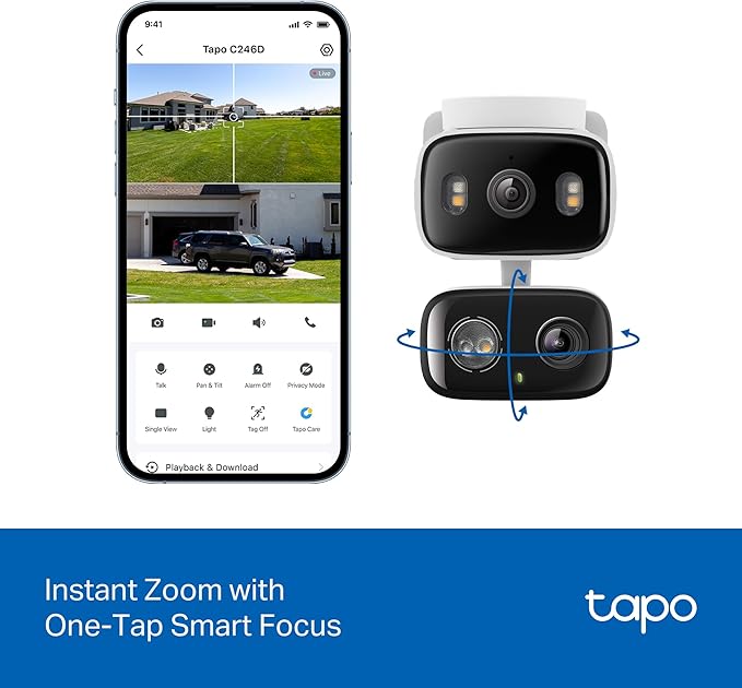 Tapo 2K Indoor/Outdoor Dual Lens Pan/Tilt Wired Security Camera - Image 4